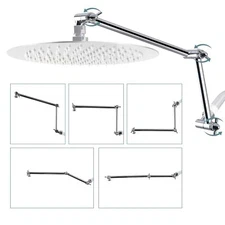 16" Adjustable Shower Head Extension Arm, Brass Shower Head Extender