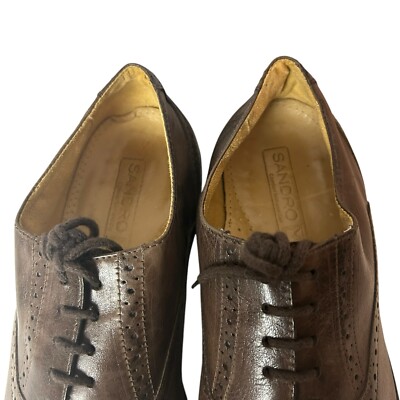 Sandro Cap Toe Derby Oxfords Shoes Tan Brown Leather Men display picture 2