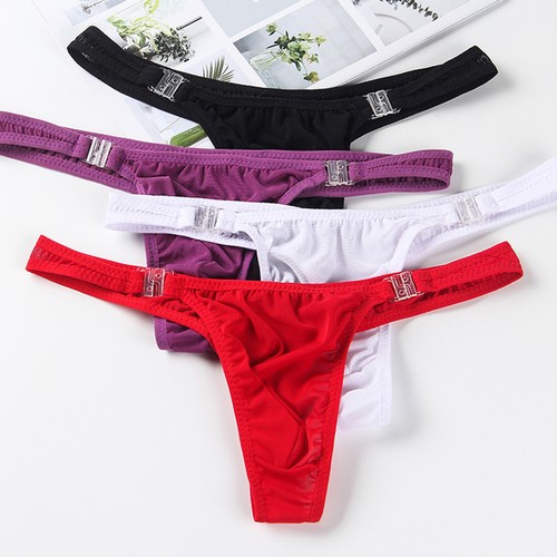 Men Panties Solid Color Protective Summer Men Underpants with Buckle Lightweight