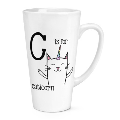 C Is For Caticorn 17 Unzen Große Latte Tasse Tasse - Lustiges Einhorn Alphabet