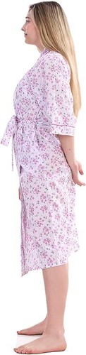 Women's Dressing Gown, Soft Poly Cotton Robe Loungewear and Sleepwear - Picture 12 of 18