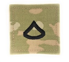 US Army OCP Rank 2x2 With Hook Fastener - E3 Private First Class
