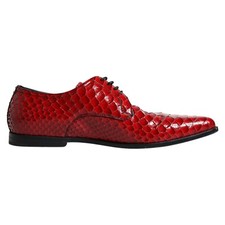 DOLCE & GABBANA Shoes Red Textured Varnished Derby Men Formal EU43 /US10 1730usd