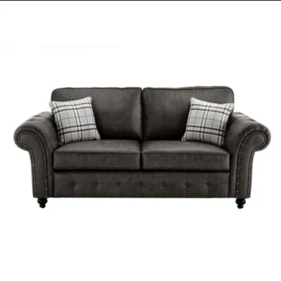 NEW Oakland 3 Seater Faux Leather Sofa (BUY TWO AND GET A FREE LARGE FOOTSTOOL)