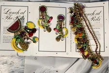 GORGEOUS SET! At the Ritz FRESH FRUIT Bracelet, Pendant, ER