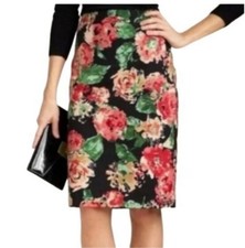 Talbots Skirt Size 10 Petite Watercolor Floral Pencil Skirt