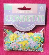 1/2oz Bag of Pastel Embossed Confetti Baby Shower Party Gift Pitter-Patter Feet