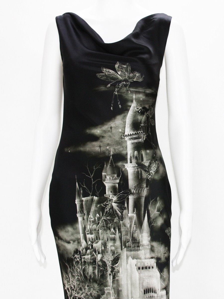 Alexander McQueen 2007 Castle Skeleton Fairy Open Back Silk