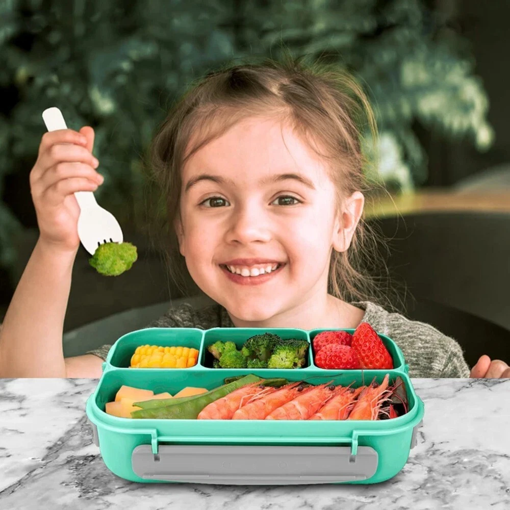 Separate Space 4-Compartment Lunch Box 1000/1300ml Food Container School |  eBay