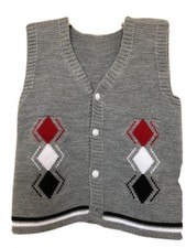 Boys Winter Knit Gray Vest Sweater 4