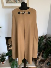 Zara Camel Tan Italian Manteco Wool Cape Poncho - Coat Jacket - Size M - Beige