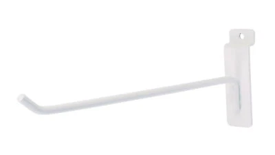 Lot of 100 White 10" Slatwall Peg Hooks Slat Wall Display 6mm Diameter Tubing