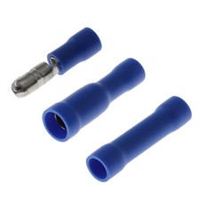 100 Kabelschuhe Blau 6,3mm Flachsteckhülsen Vollisoliert - Foto 5