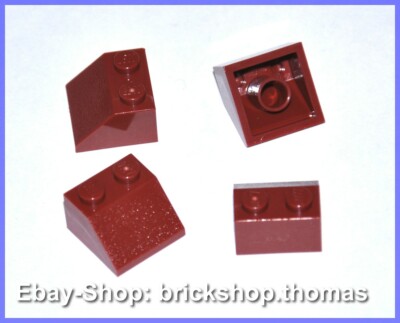 Lego 4 x Steine Schrägstein dunkelrot 3039 - Basic Brick 2x2 Dark Red NEU / NEW