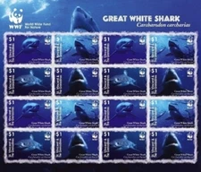 St. Vincent 2006 - SC# 3529 WWF Great White Shark Sea - Sheet of 16 Stamps - MNH