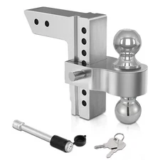 2" Receiver 6" Drop Adjustable Towing Hitch Dual Ball Mount Trailer 12500 lb