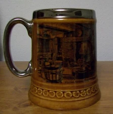 Antique Lord Nelson Pottery Silver Tankard Stein Mug #4-73 RARE Visitors Kitchen