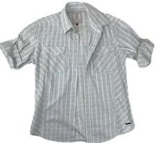 Jack and Jones Button Shirt Collar Cotton Rolltab Sleeve Plaid White Small Shirt