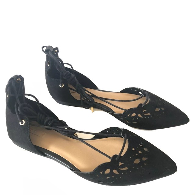 Aldo Black Lace Up Pointed Toe Flats Size 6.5, NWT | eBay