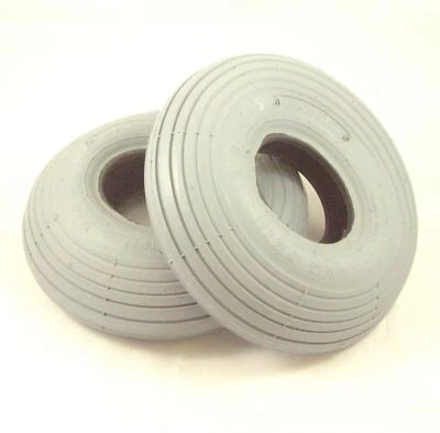 INNOVA Paar 260 x 85 3,00-4 grau geripptes Profil Elektromobilreifen