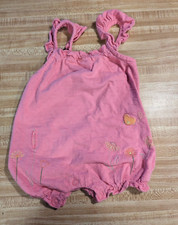 Vintage Carter's Kids Baby Girl Size 6-9 Months 100 Cotton Pink Romper