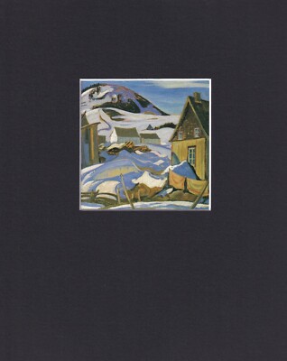 8X10 Matted Print Art Picture Group of Seven: AY Jackson, Winter Evening Quebec