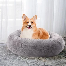PETMAKER Dog Bed - Donut Dog Bed and Cat Bed for Medium Pets - Dog Bed with R...