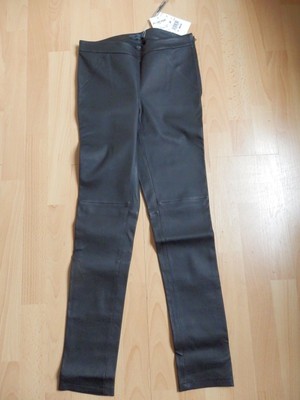 AIRFIELD Ledehose Stretch Leder Jeggings Gr. 34 Schwarz NEU m. E. Np. 599,- 