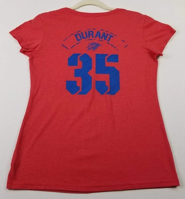 Camiseta Kevin Durant Mujer’s L Grande Roja 35 NBA Baloncesto Oklahoma City Thunder Foto 3 de 4