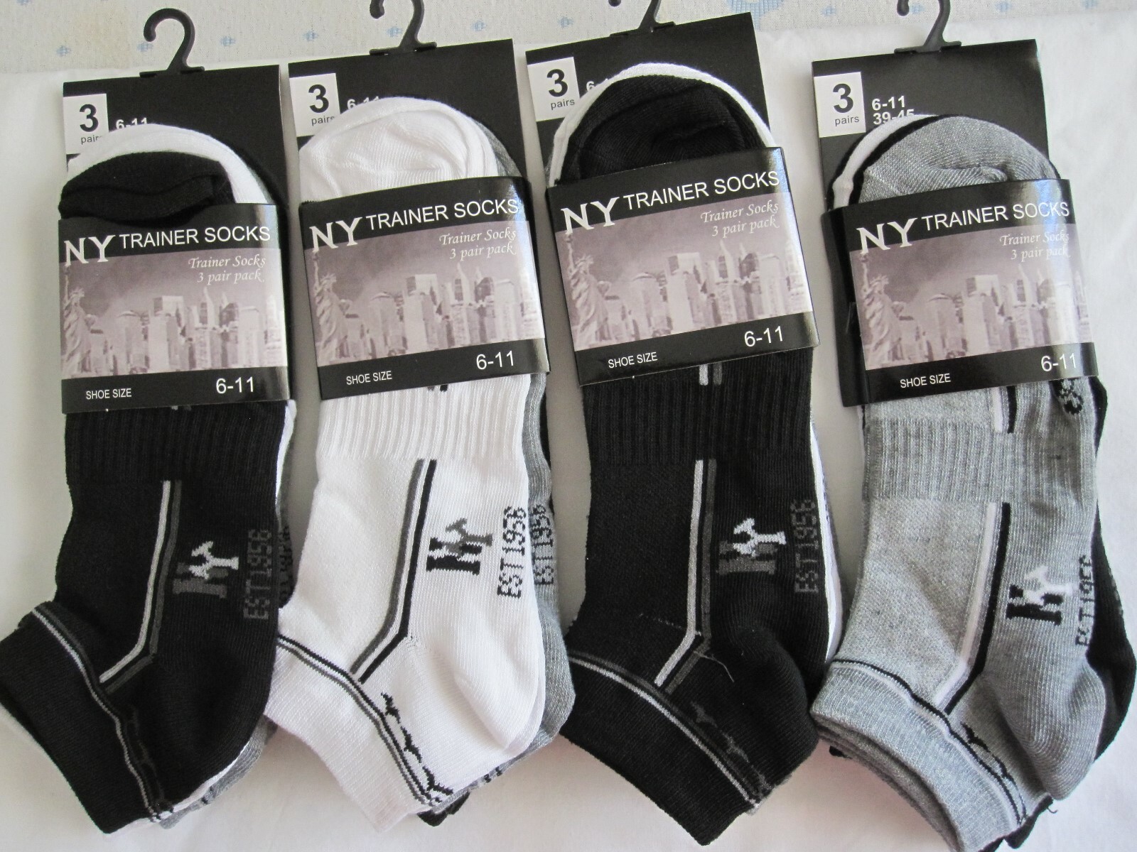 SAOLA NUOVO CON ETICHETTE 12 CALZE DA GINNASTICA PRS "NY" 3 COLORI TAGLIA 6 11 SPEDIZIONE GRATUITA SOLO UK