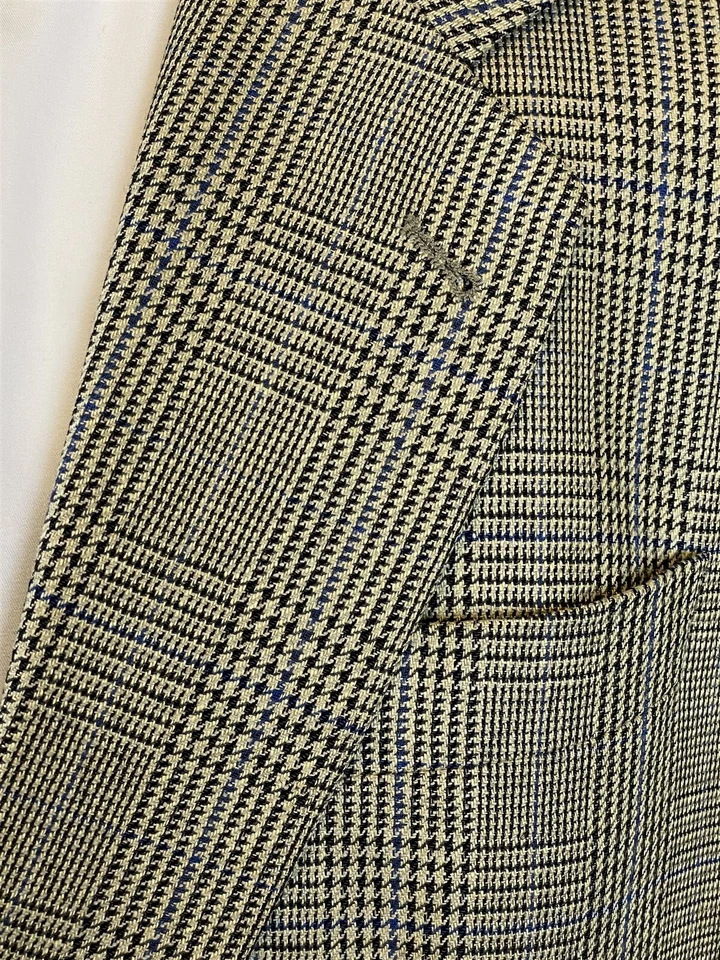 Blazer G2U De Colección Boss Hugo Boss 40R HECHO EN EE. UU. Glen Lana a Cuadros Seda Tweed Suave 2Btn Foto 3 de 4