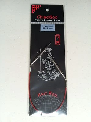 ChiaoGoo 12 Inch Regular RED Circular Knitting Needles Stainless Steel MPN 6012