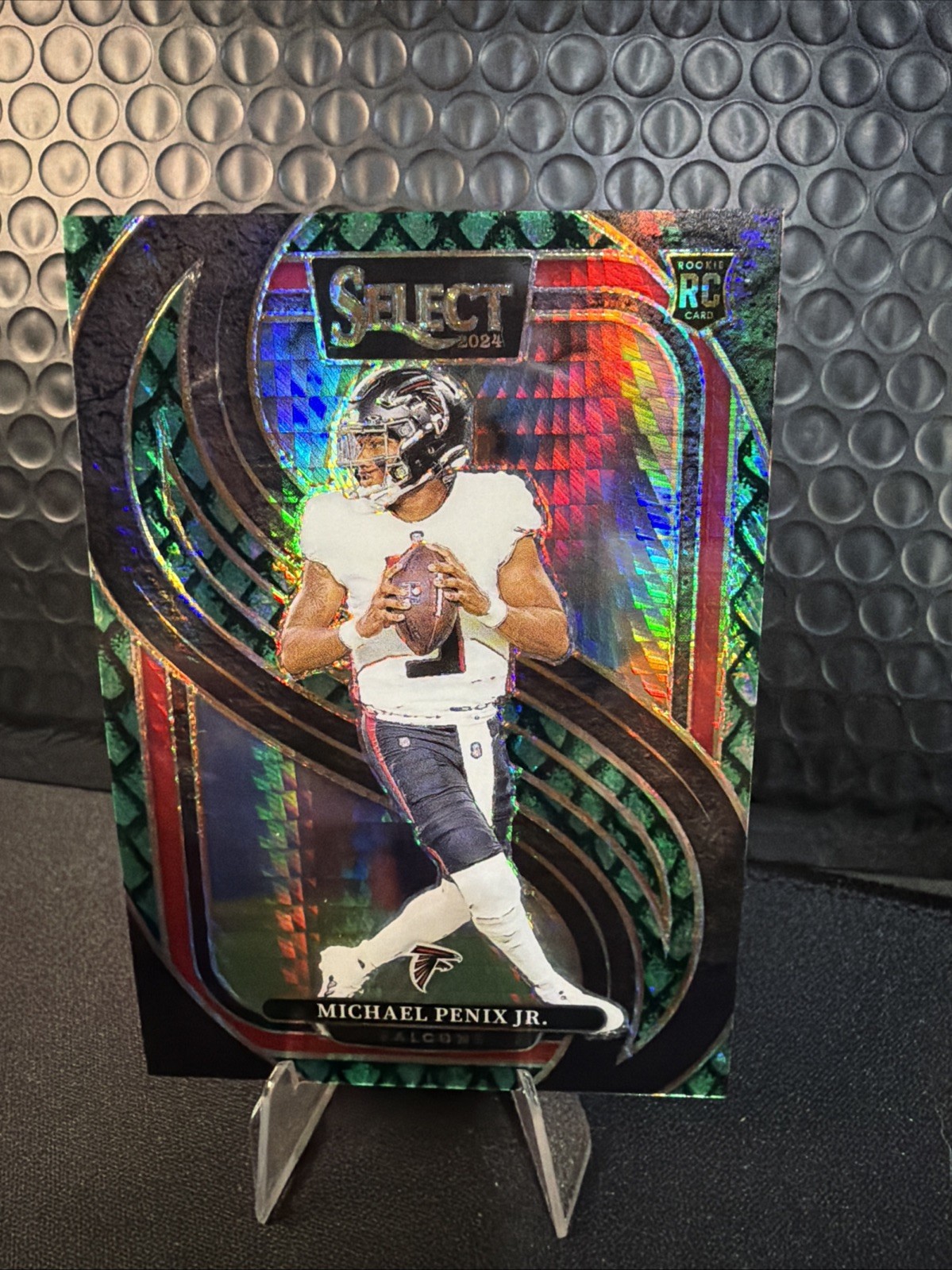 Michael Penix Jr 2024 Panini Select #110 Dragon Scale Prizm Premier RC /81