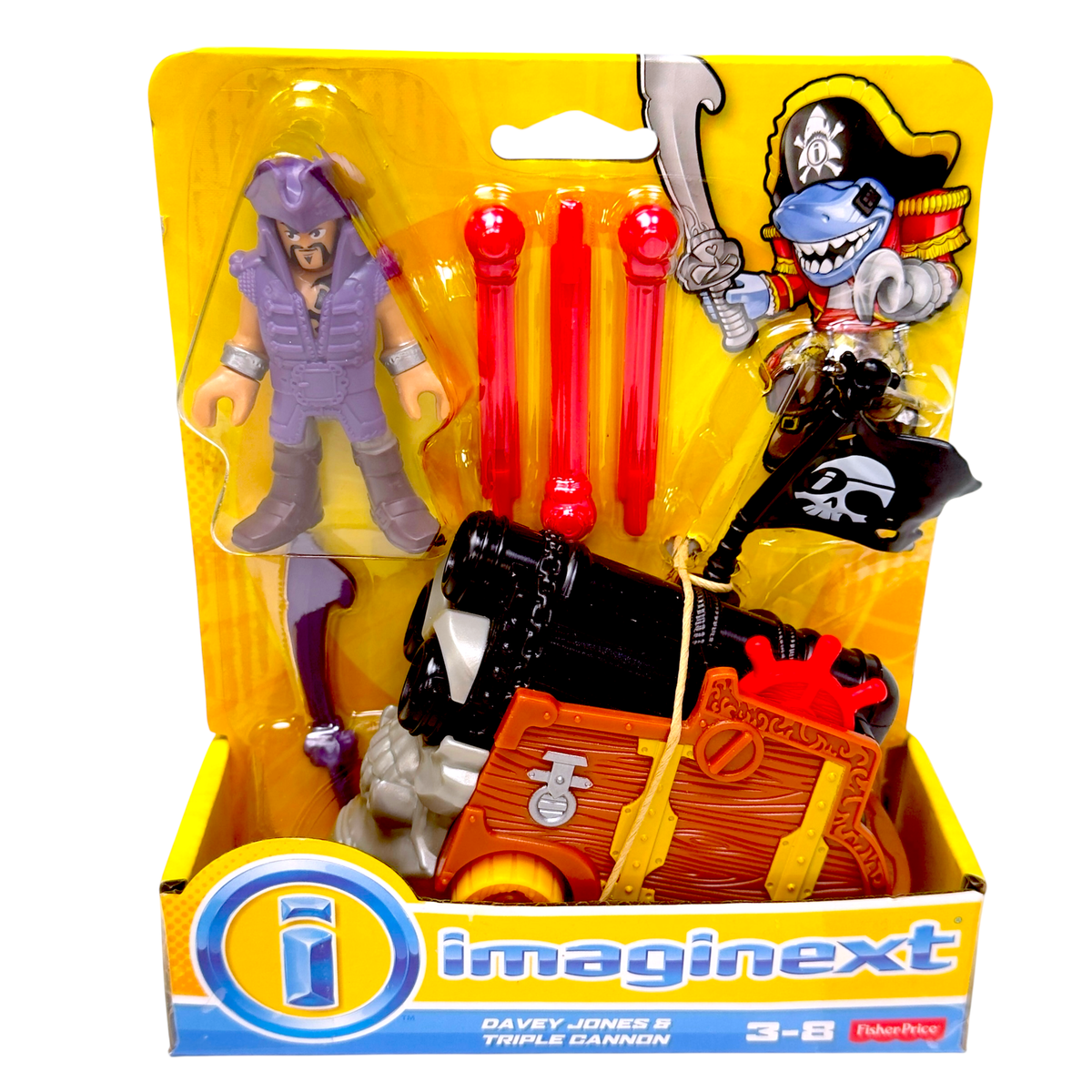 Imaginext Davey Jones Triple Cannon Pirate Figure Set Skull Ship