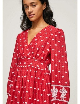 Pepe Jeans Batia dress women's mini dress red size M viscose New