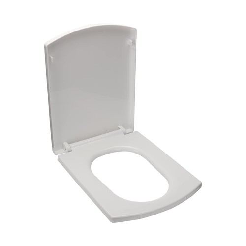 Soft Close Toilet Seat, White Square Toilet Seat, Toilet Seat Cover with Fix ...