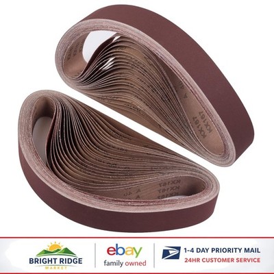 Versatile Sanding Belts 2x42 Inch Set with Grits 40 to 400 for Finishing
