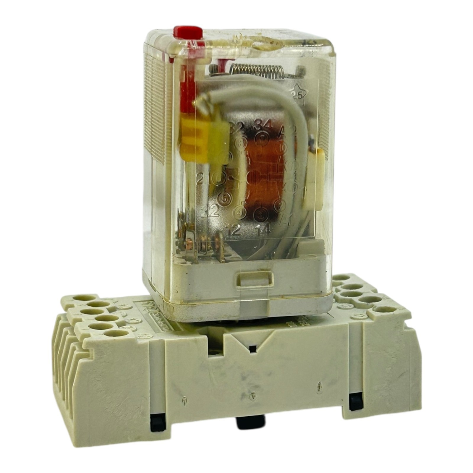 Kuhnke Relay 24V AC Z345 UF3C With Socket 5-Pole Transparent Plug-In Relay