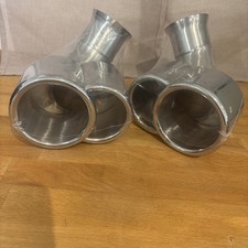 Porsche 911 996 Exhaust Tips - Turbo Look Stainless Steel Exhaust Tips Pair