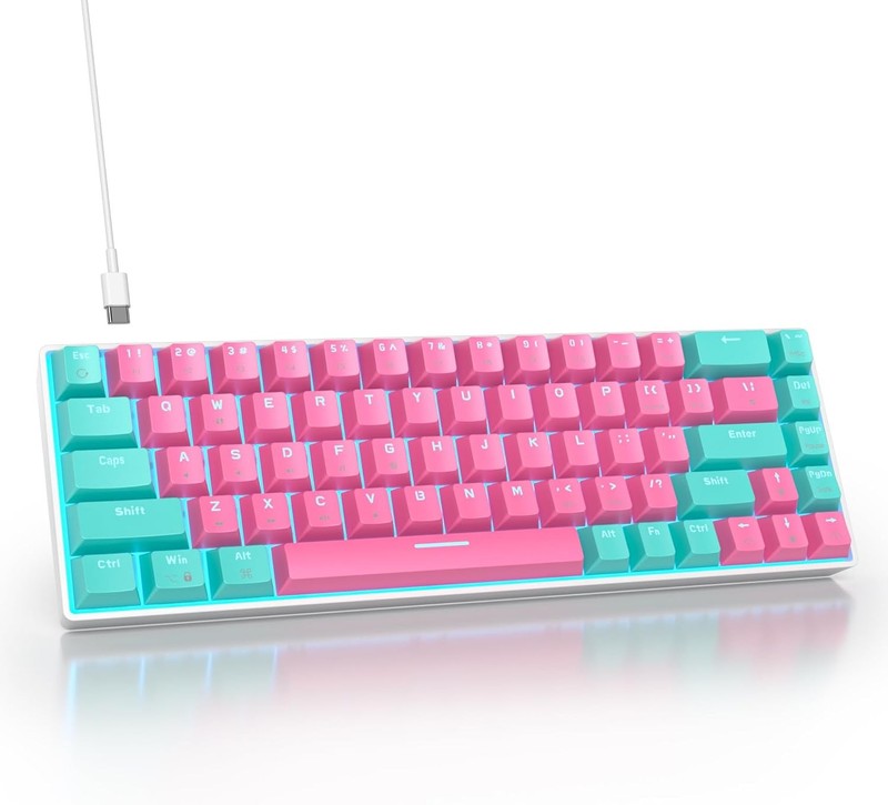 SOLIDEE 65% Mechanical Gaming Keyboard,68 Keys with Linear Red Switches,Wired M