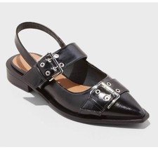 Wild Fable Women's Peyton Double Buckle Slingback Flats with Memory Foam Insole