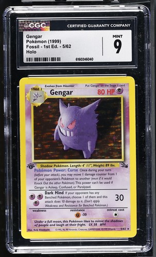 Gengar (1st Edition) graded CGC 9 for sale on eBay