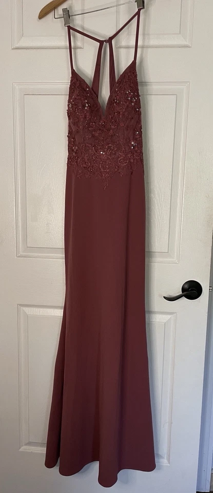 Azazie Bridesmaid Dress Adaly Size A6 Desert Rose Discontinued NWT - Image 2 of 4