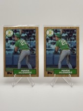 1987 Topps Mark McGwire #366 RC Rookie Wrong Back with Rick Honeycutt
