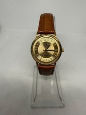 Vicence 14K Yellow Gold Swiss Quartz Mens Sun...