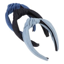 Assorted Color Denim Headband Durable Cloth Hairband for Girls Daily Use