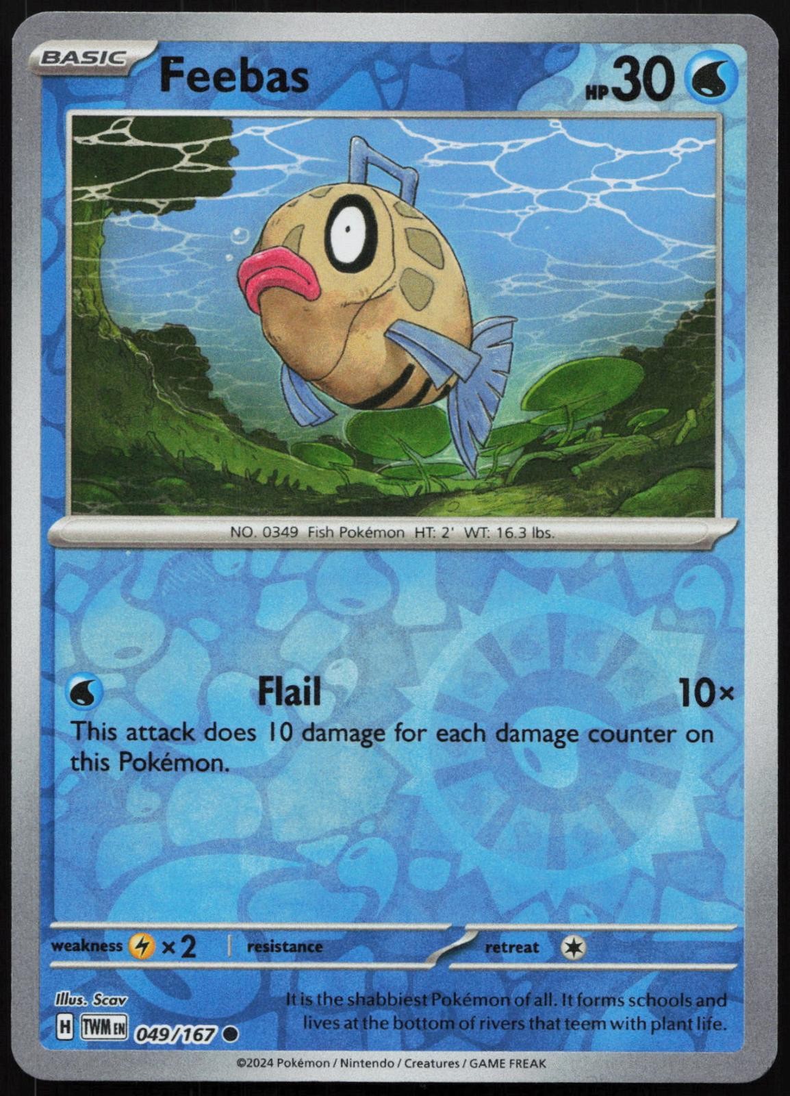 Feebas 049/167 Common Twilight Masquerade Pokemon Reverse Holo NM