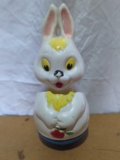 Vintage  Selcol Roly Poly Bunnikin Weeble Toy with Chime Base