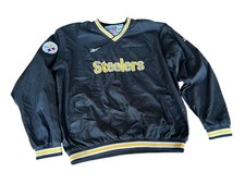 VTG PITTSBURGH STEELERS STARTER PRO LINE PULLOVER LARGE WINDBREAKER JACKET 90s