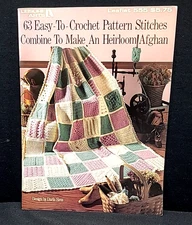 Leisure Arts 63 Easy To Crochet Pattern Stitches Combine to make an Afghan 555